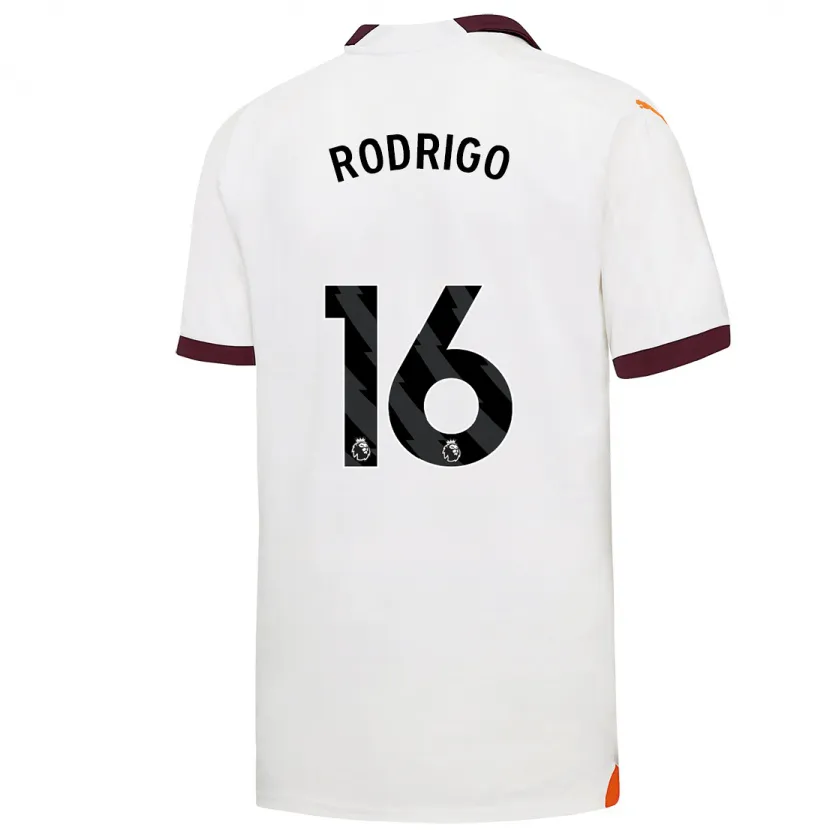 Danxen Niño Camiseta Rodri #16 Blanco 2ª Equipación 2023/24 La Camisa