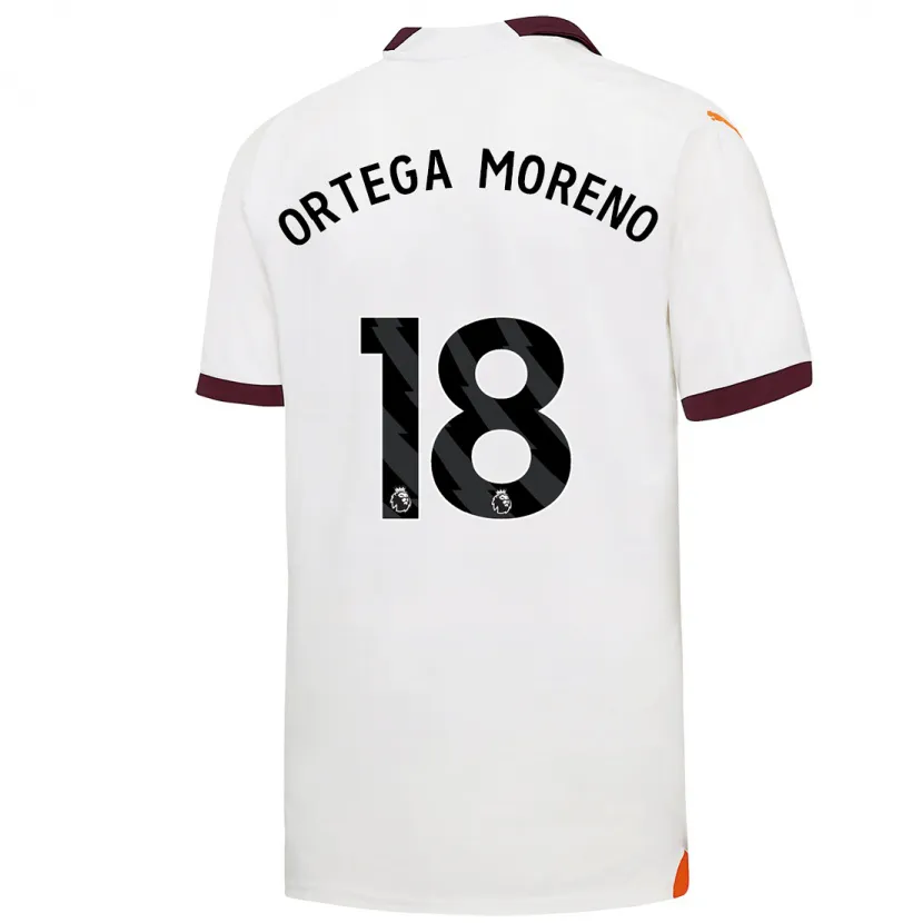 Danxen Niño Camiseta Stefan Ortega #18 Blanco 2ª Equipación 2023/24 La Camisa