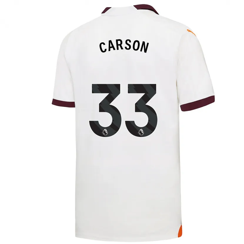 Danxen Niño Camiseta Scott Carson #33 Blanco 2ª Equipación 2023/24 La Camisa