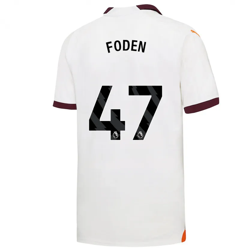 Danxen Niño Camiseta Phil Foden #47 Blanco 2ª Equipación 2023/24 La Camisa