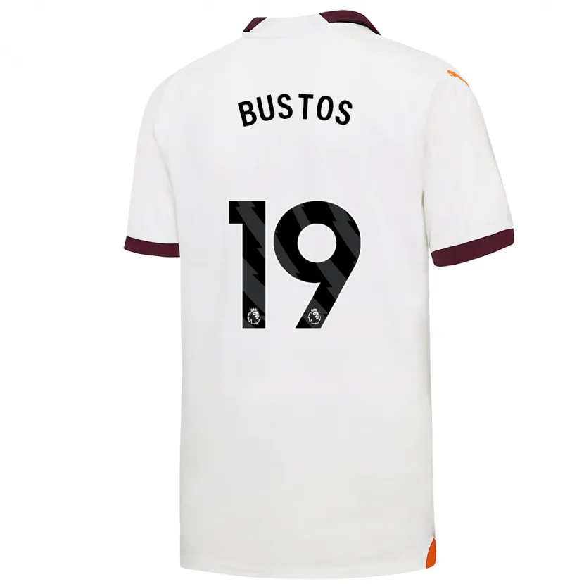 Danxen Niño Camiseta Nahuel Bustos #19 Blanco 2ª Equipación 2023/24 La Camisa