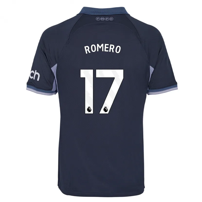 Danxen Niño Camiseta Cristian Romero #17 Azul Oscuro 2ª Equipación 2023/24 La Camisa