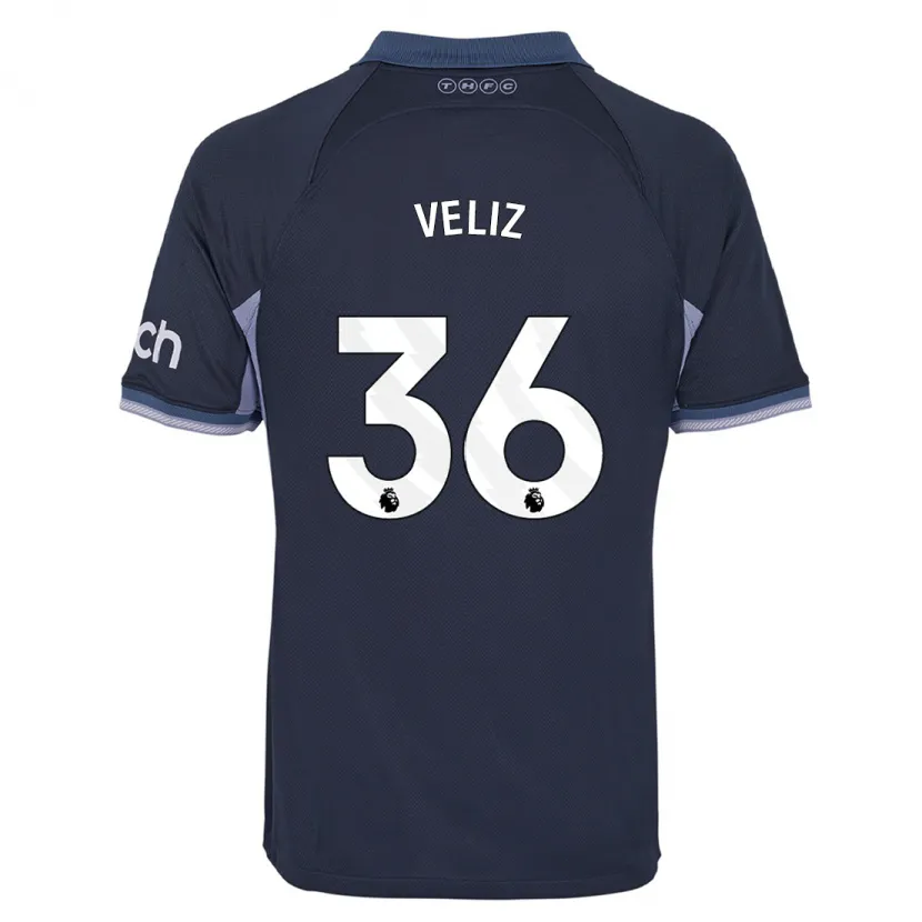 Danxen Niño Camiseta Alejo Véliz #36 Azul Oscuro 2ª Equipación 2023/24 La Camisa