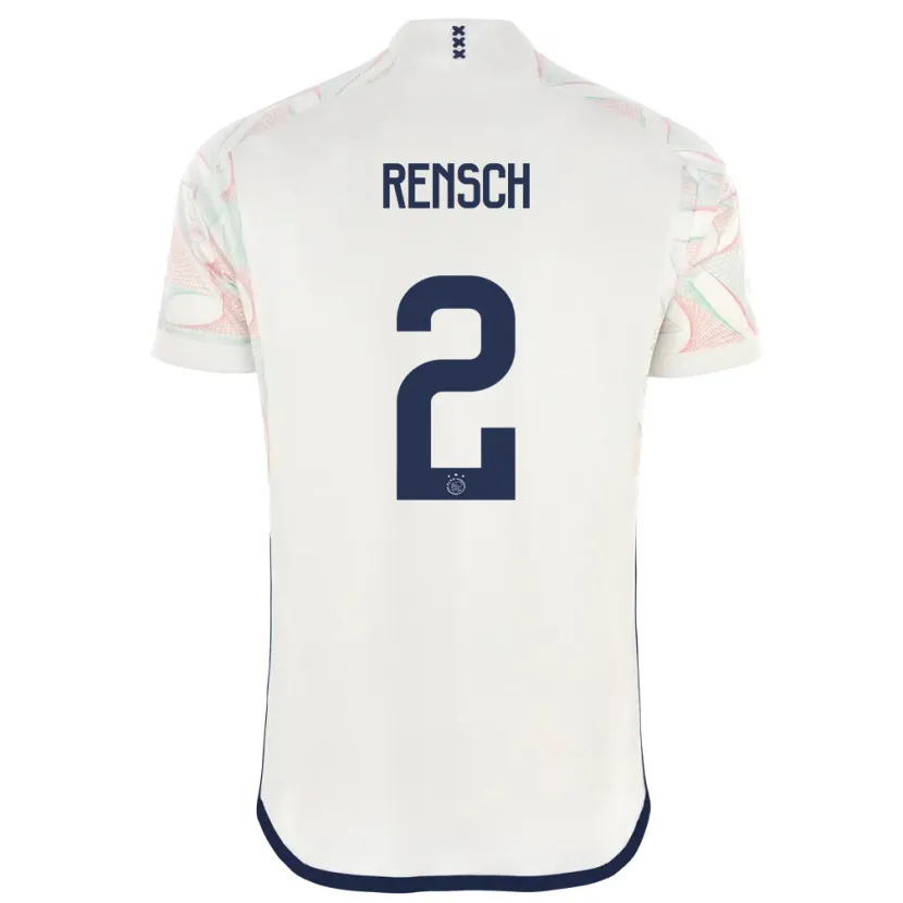 Danxen Niño Camiseta Devyne Rensch #2 Blanco 2ª Equipación 2023/24 La Camisa