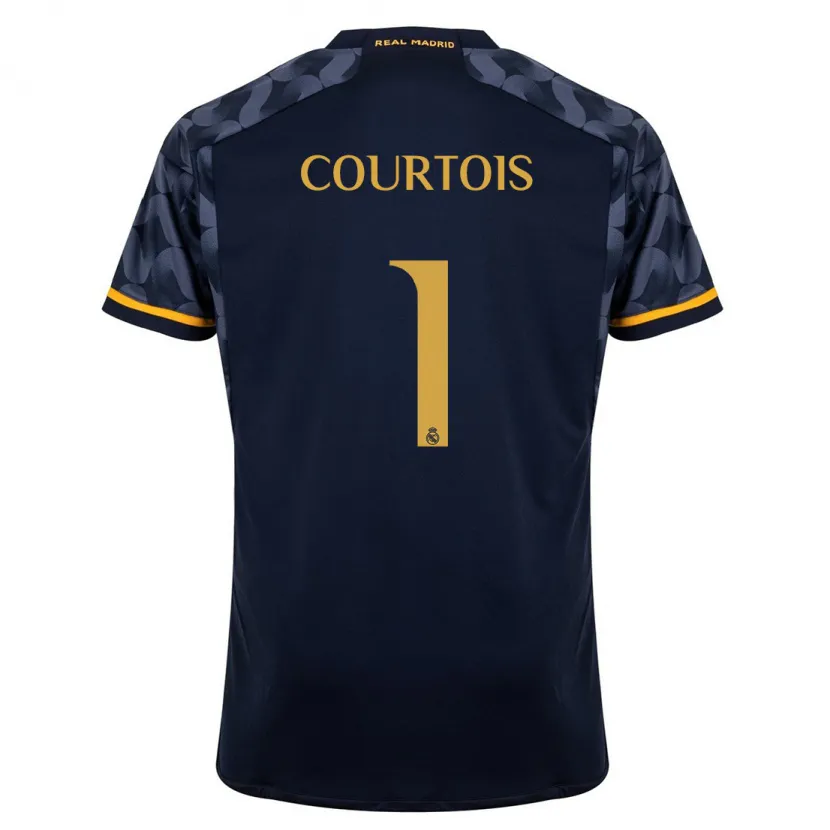 Danxen Niño Camiseta Thibaut Courtois #1 Azul Oscuro 2ª Equipación 2023/24 La Camisa