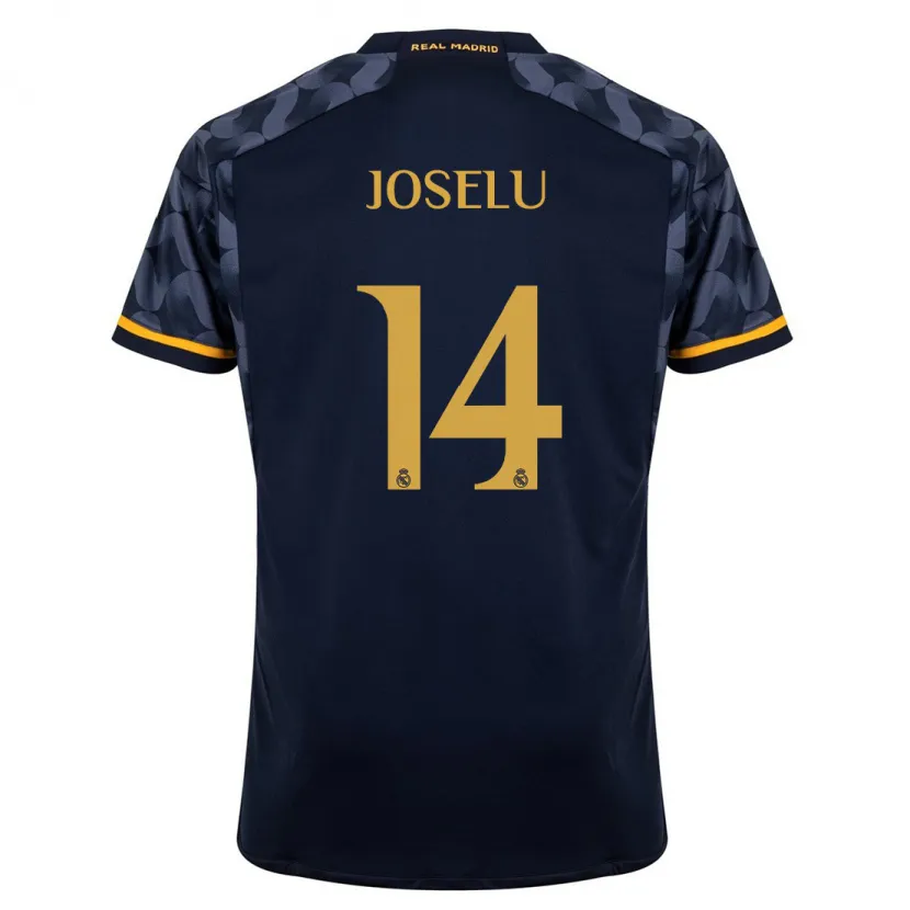 Danxen Niño Camiseta Joselu #14 Azul Oscuro 2ª Equipación 2023/24 La Camisa