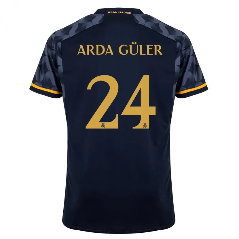 Danxen Niño Camiseta Arda Güler #24 Azul Oscuro 2ª Equipación 2023/24 La Camisa