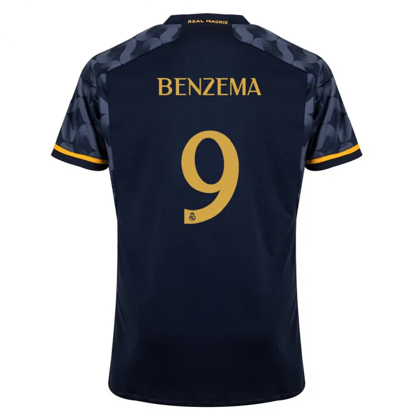 Danxen Niño Camiseta Karim Benzema #9 Azul Oscuro 2ª Equipación 2023/24 La Camisa