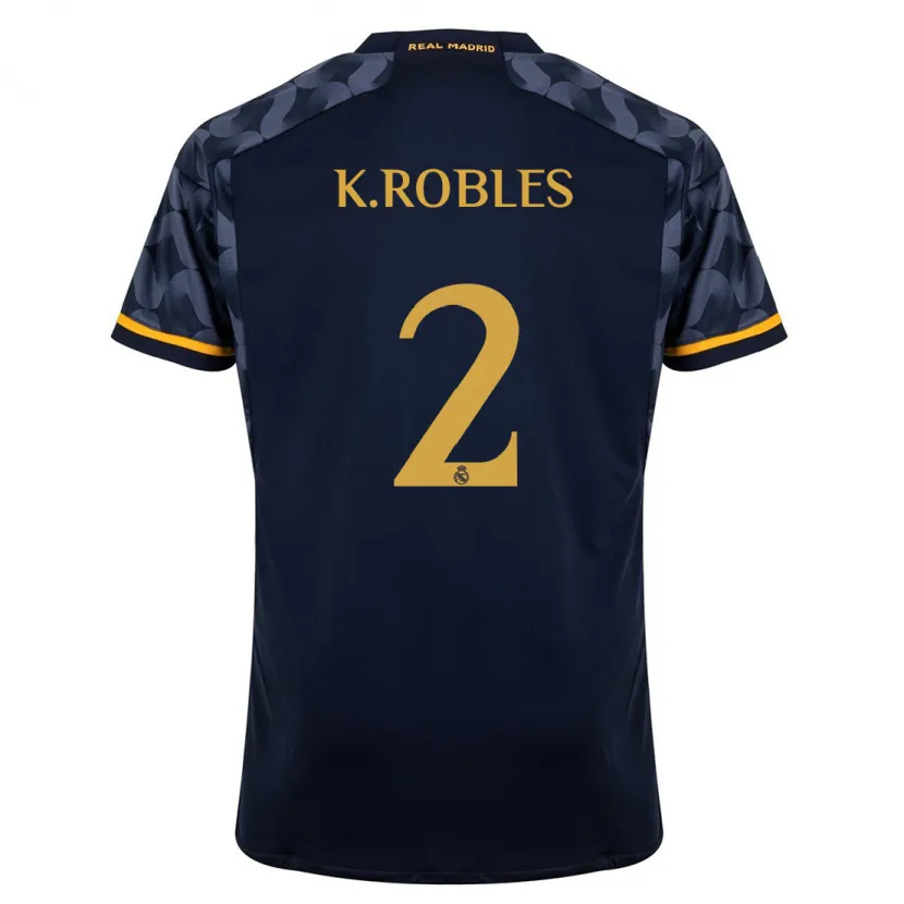 Danxen Niño Camiseta Kenti Robles #2 Azul Oscuro 2ª Equipación 2023/24 La Camisa