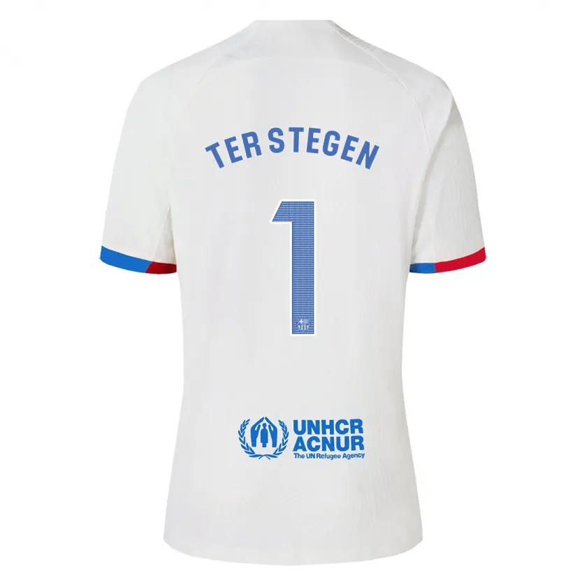 Danxen Niño Camiseta Marc-André Ter Stegen #1 Blanco 2ª Equipación 2023/24 La Camisa