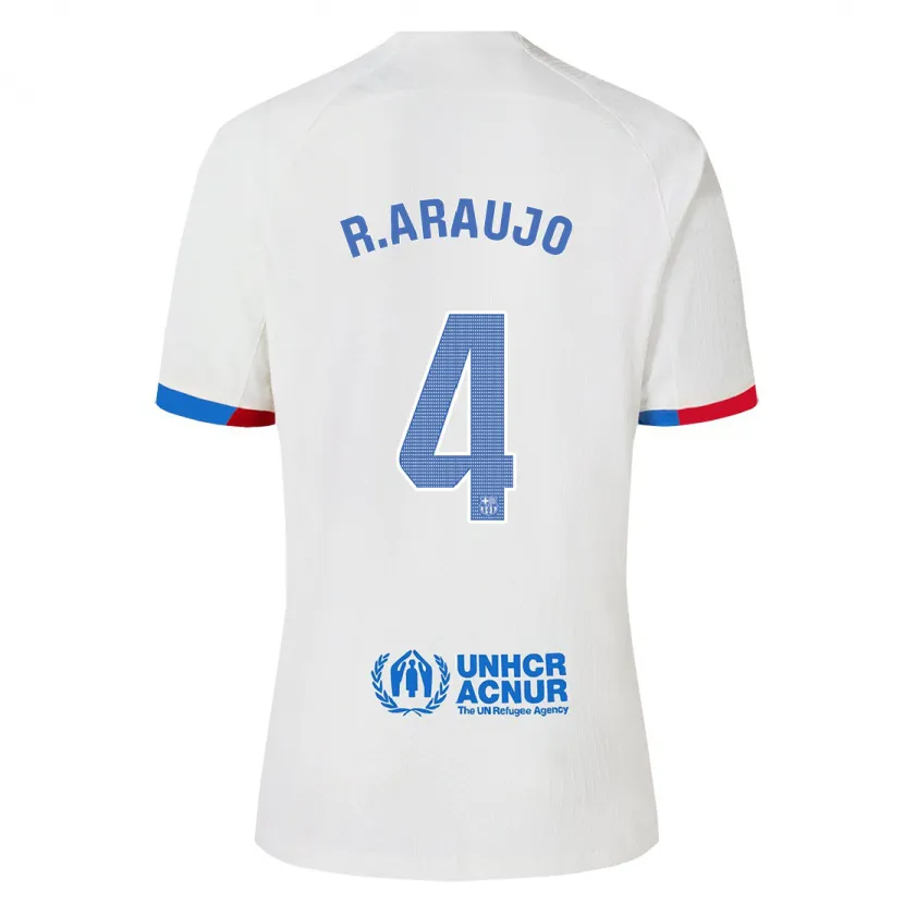 Danxen Niño Camiseta Ronald Araújo #4 Blanco 2ª Equipación 2023/24 La Camisa