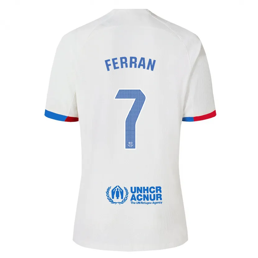 Danxen Niño Camiseta Ferran Torres #7 Blanco 2ª Equipación 2023/24 La Camisa