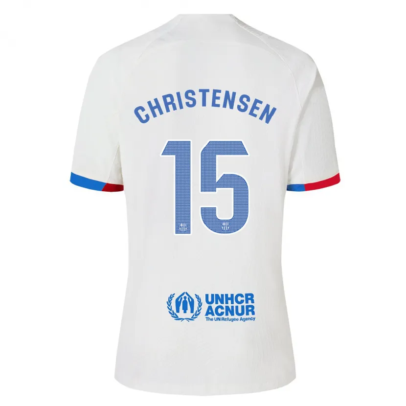 Danxen Niño Camiseta Andreas Christensen #15 Blanco 2ª Equipación 2023/24 La Camisa