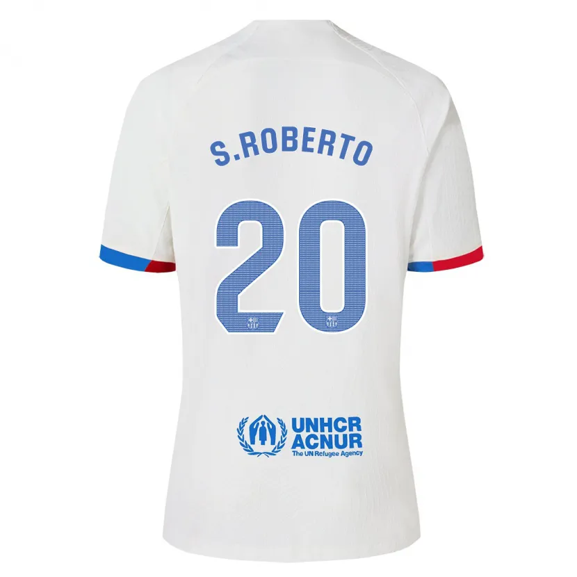 Danxen Niño Camiseta Sergi Roberto #20 Blanco 2ª Equipación 2023/24 La Camisa