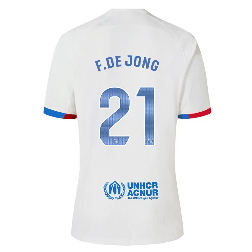 Danxen Niño Camiseta Frenkie De Jong #21 Blanco 2ª Equipación 2023/24 La Camisa