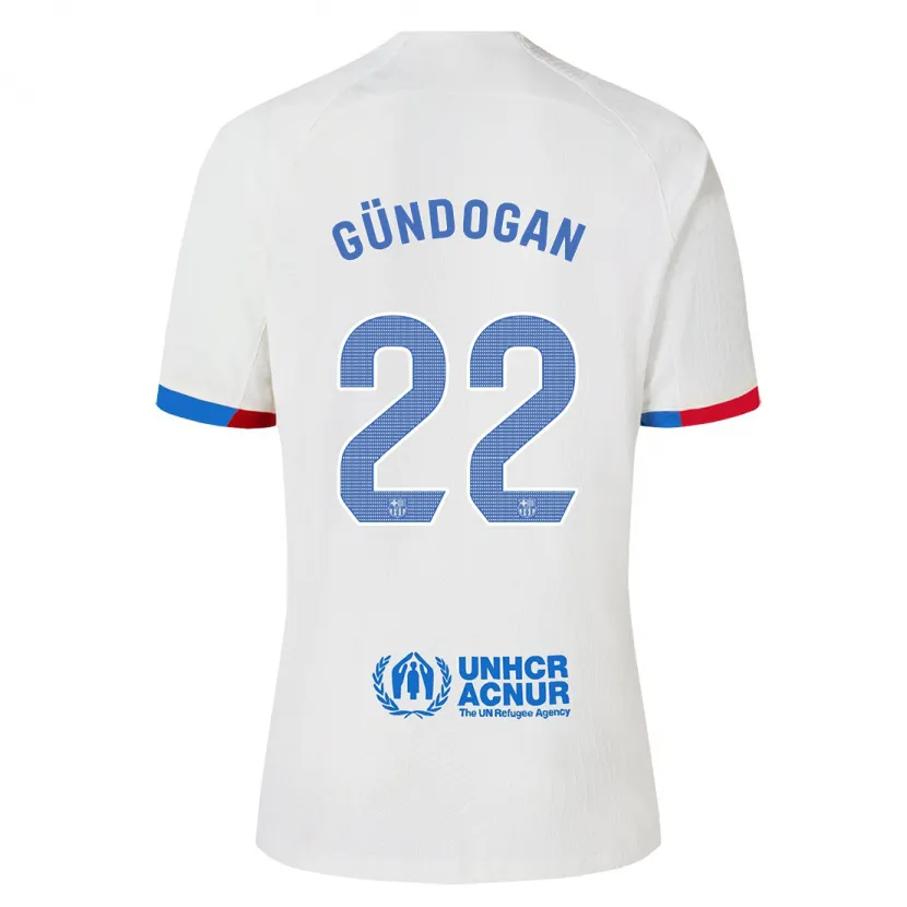 Danxen Niño Camiseta Ilkay Gündogan #22 Blanco 2ª Equipación 2023/24 La Camisa