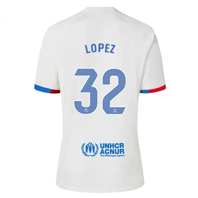 Danxen Niño Camiseta Fermín López #32 Blanco 2ª Equipación 2023/24 La Camisa