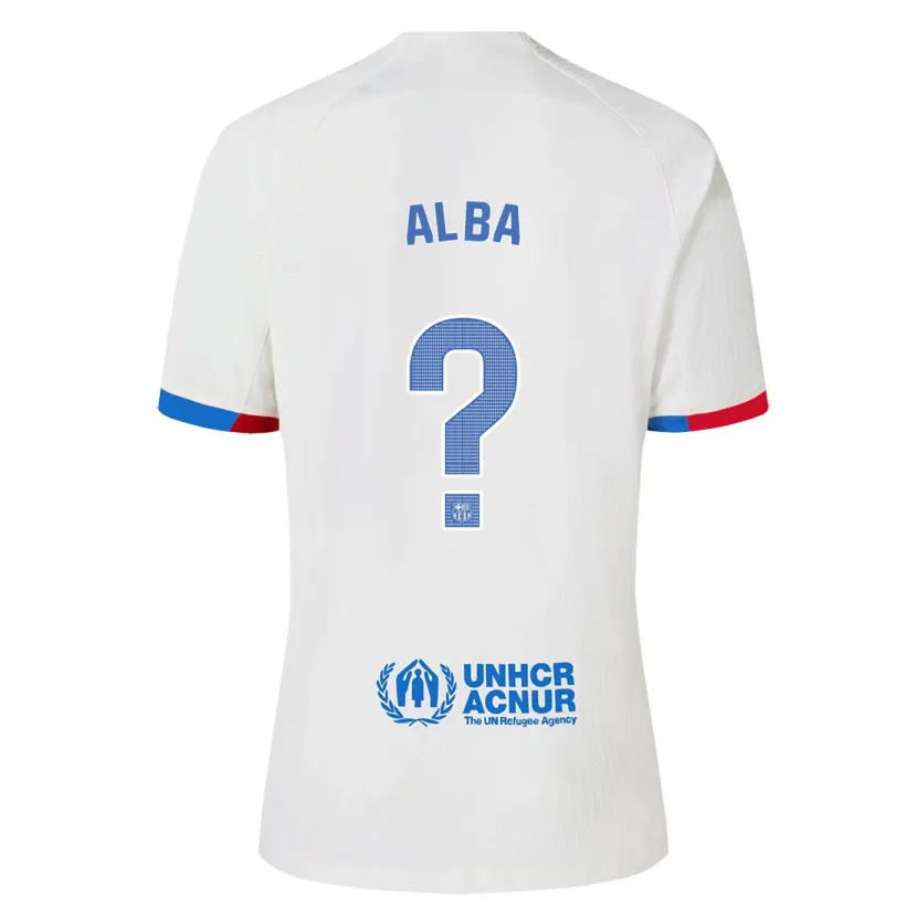 Danxen Niño Camiseta Javi Alba #0 Blanco 2ª Equipación 2023/24 La Camisa