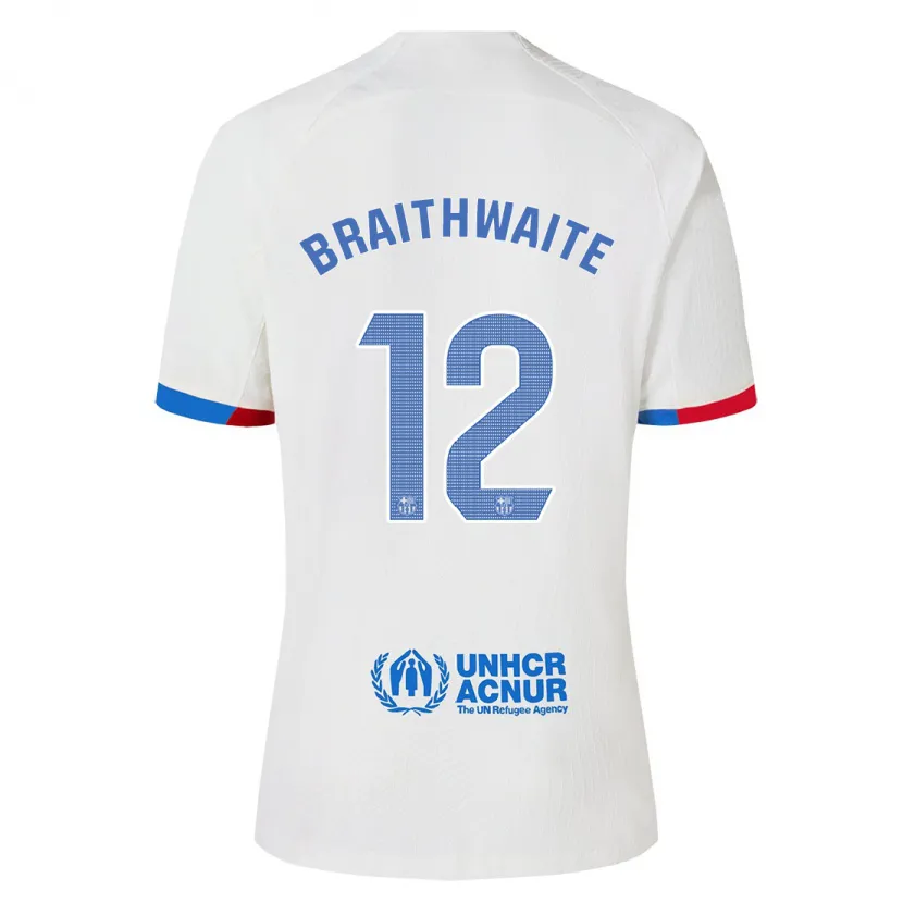 Danxen Niño Camiseta Martin Braithwaite #12 Blanco 2ª Equipación 2023/24 La Camisa