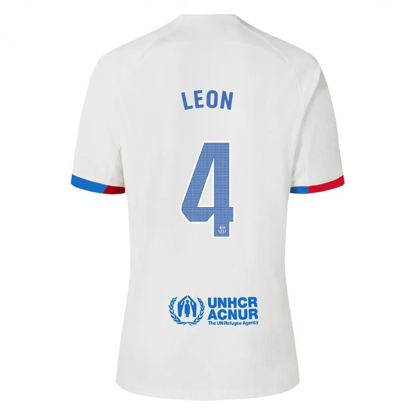 Danxen Niño Camiseta Maria Pilar Leon #4 Blanco 2ª Equipación 2023/24 La Camisa