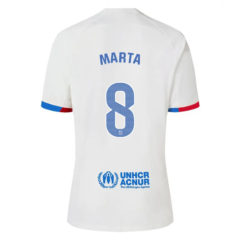 Danxen Niño Camiseta Marta Torrejon #8 Blanco 2ª Equipación 2023/24 La Camisa