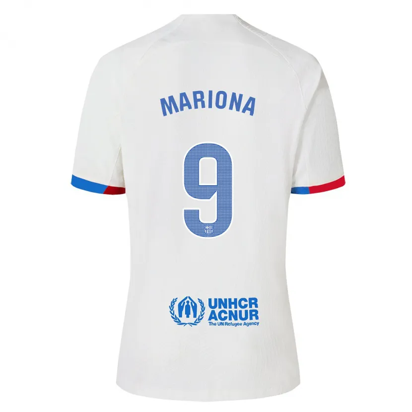 Danxen Niño Camiseta Mariona Caldentey #9 Blanco 2ª Equipación 2023/24 La Camisa