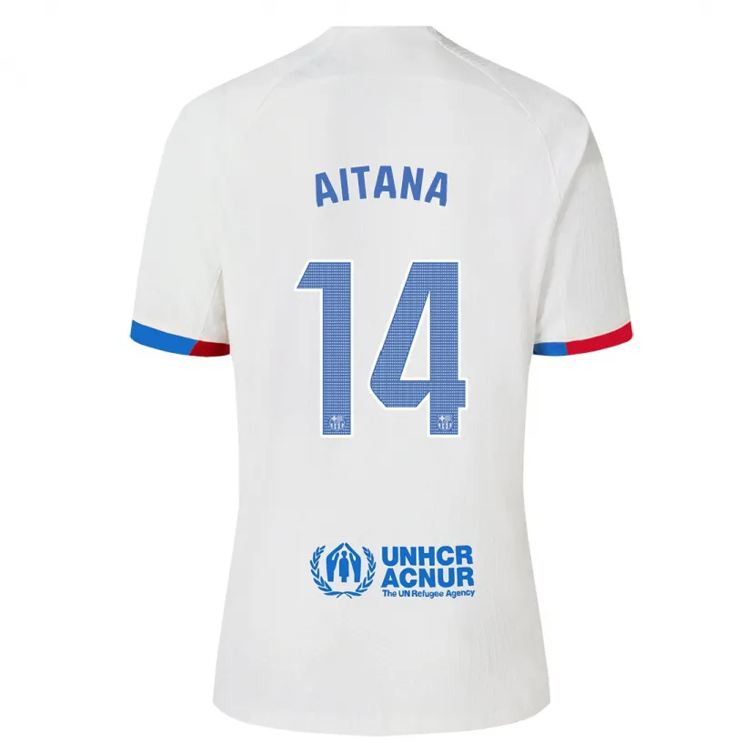 Danxen Niño Camiseta Aitana Bonmati #14 Blanco 2ª Equipación 2023/24 La Camisa