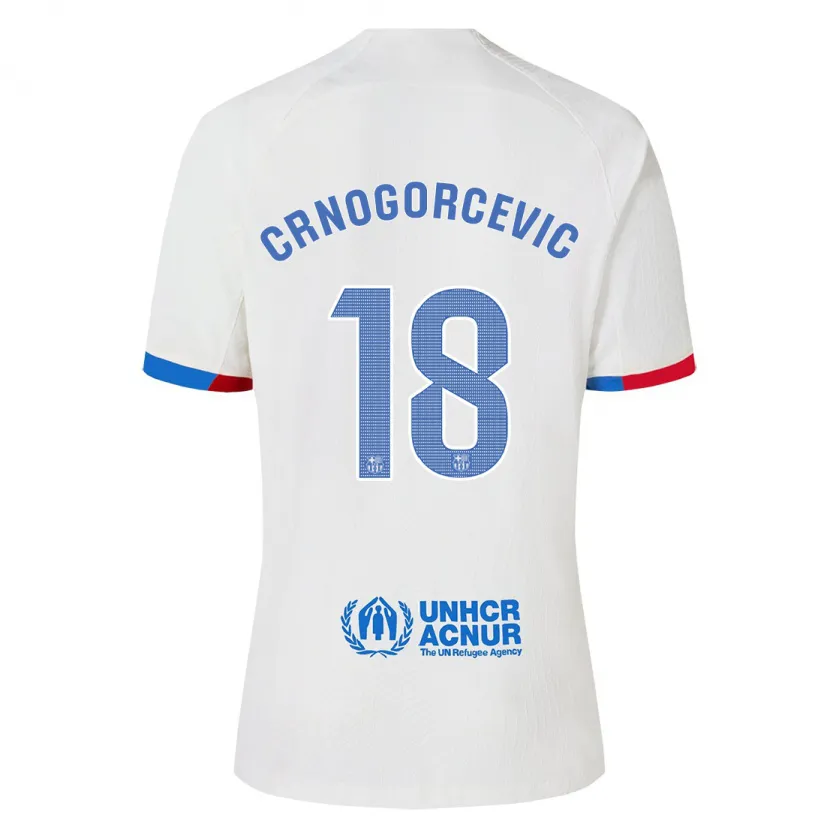 Danxen Niño Camiseta Ana-Maria Crnogorcevic #18 Blanco 2ª Equipación 2023/24 La Camisa