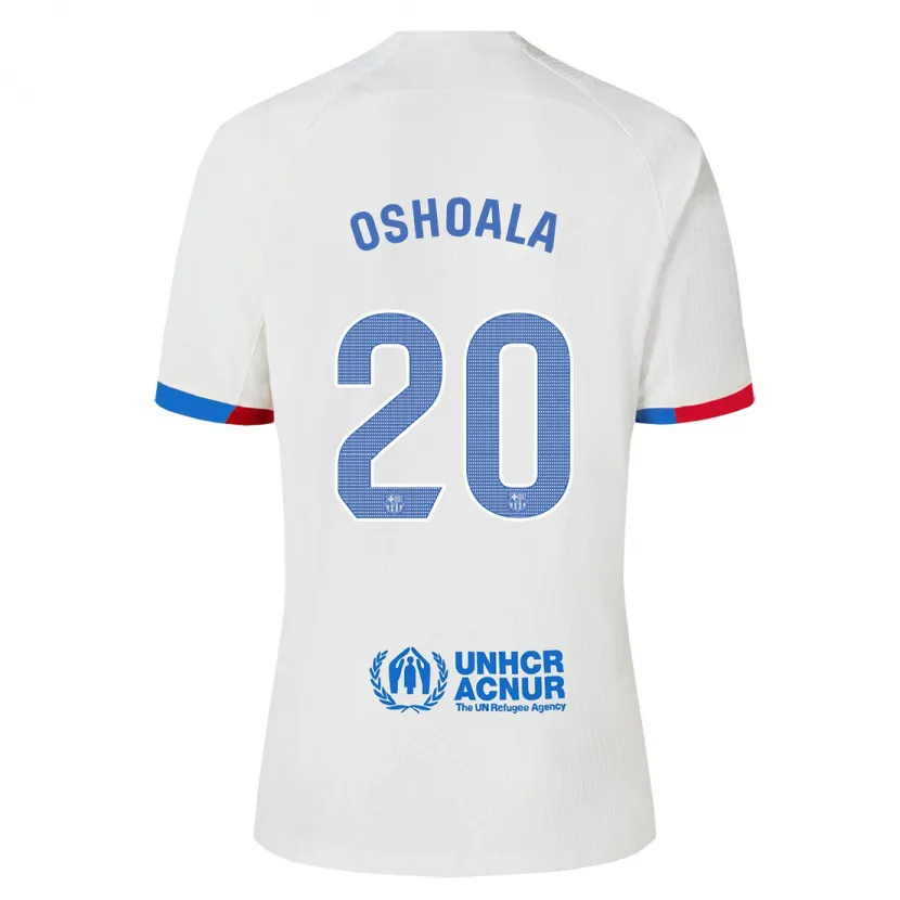 Danxen Niño Camiseta Asisat Oshoala #20 Blanco 2ª Equipación 2023/24 La Camisa