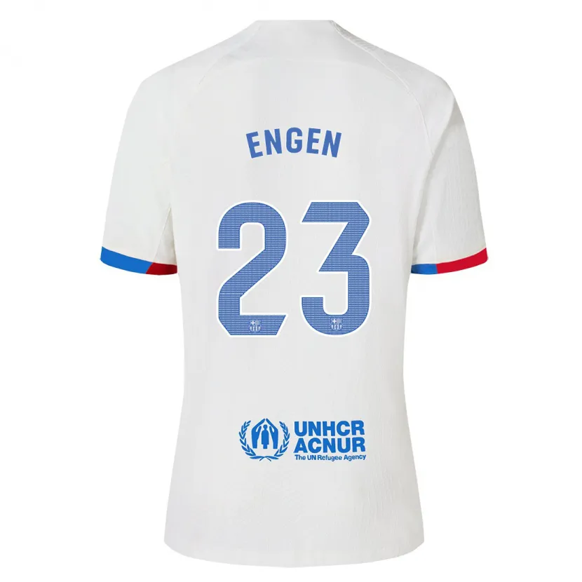 Danxen Niño Camiseta Ingrid Engen #23 Blanco 2ª Equipación 2023/24 La Camisa