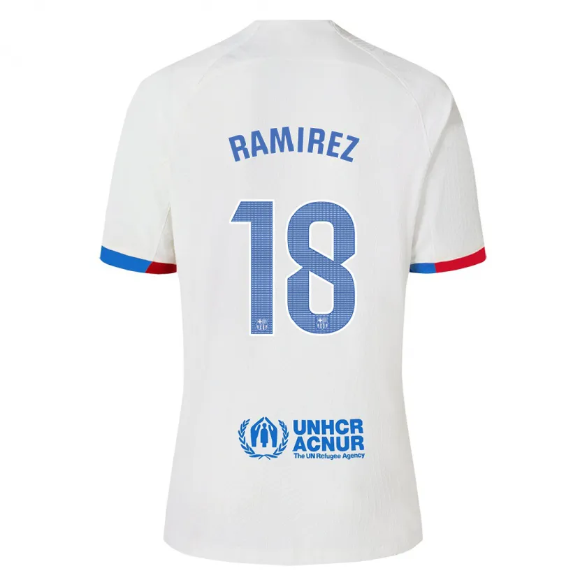 Danxen Niño Camiseta Emma Ramirez #18 Blanco 2ª Equipación 2023/24 La Camisa