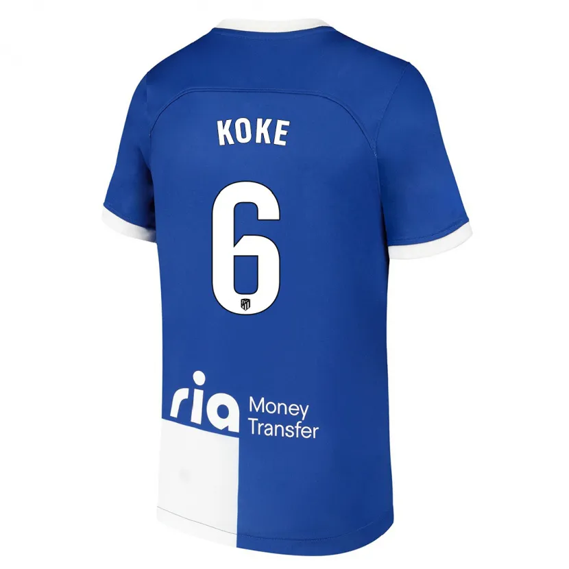 Danxen Niño Camiseta Koke #6 Azul Blanco 2ª Equipación 2023/24 La Camisa