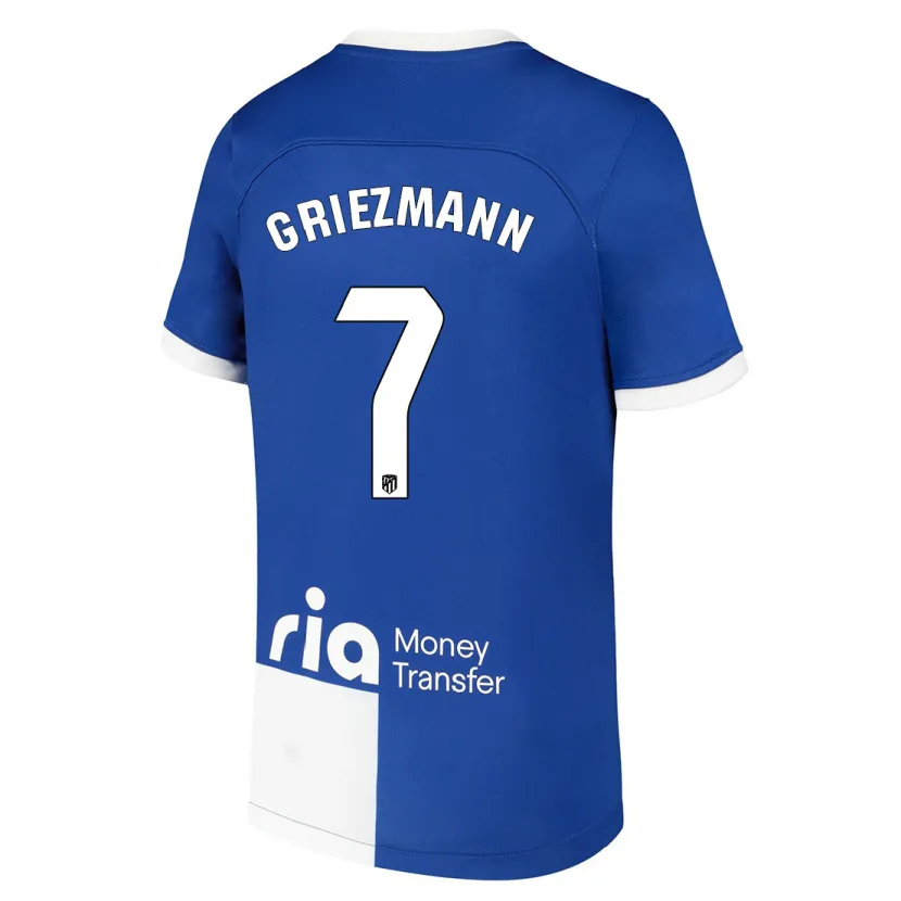 Danxen Niño Camiseta Antoine Griezmann #7 Azul Blanco 2ª Equipación 2023/24 La Camisa