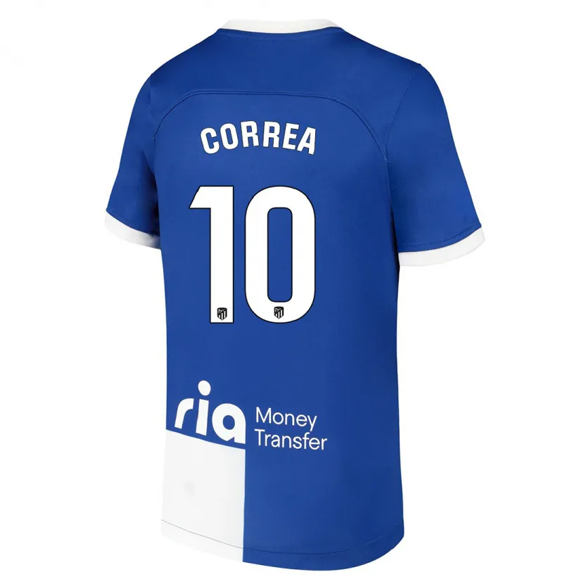 Danxen Niño Camiseta Ángel Correa #10 Azul Blanco 2ª Equipación 2023/24 La Camisa