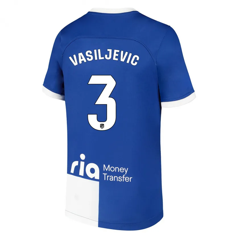 Danxen Niño Camiseta Ivan Vasiljevic #3 Azul Blanco 2ª Equipación 2023/24 La Camisa