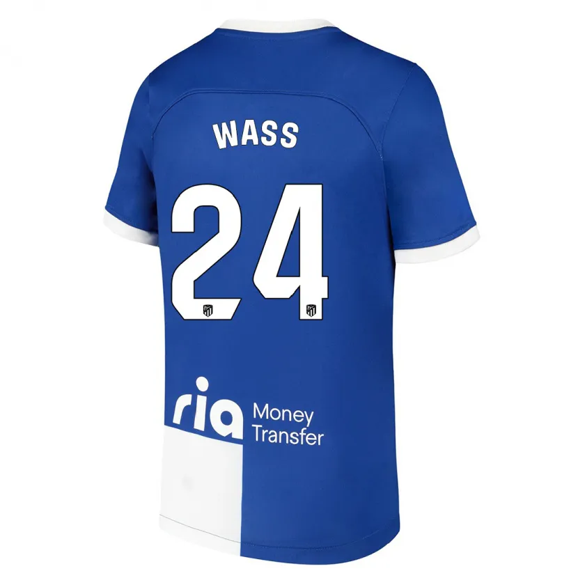 Danxen Niño Camiseta Daniel Wass #24 Azul Blanco 2ª Equipación 2023/24 La Camisa