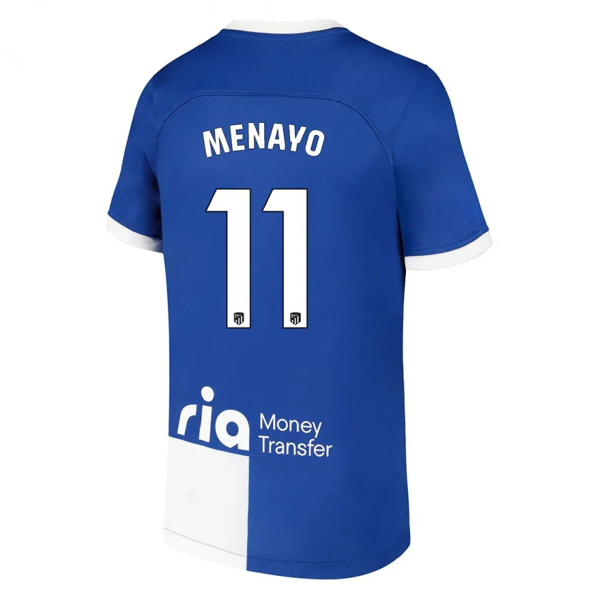 Danxen Niño Camiseta Carmen Menayo #11 Azul Blanco 2ª Equipación 2023/24 La Camisa