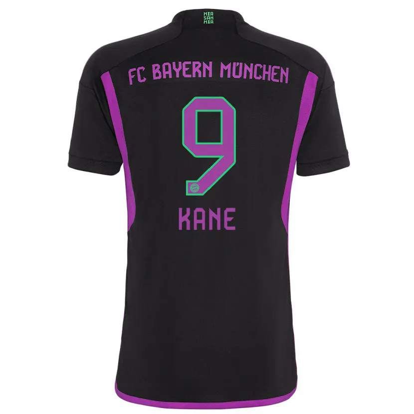 Danxen Niño Camiseta Harry Kane #9 Negro 2ª Equipación 2023/24 La Camisa