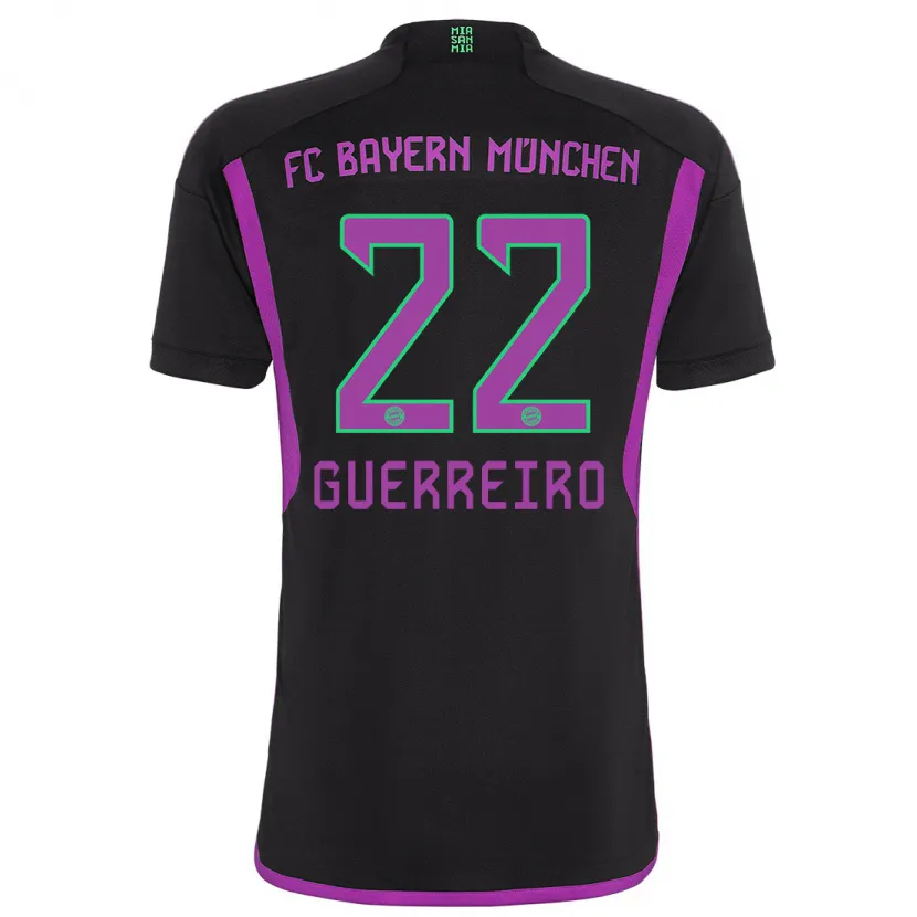 Danxen Niño Camiseta Raphaël Guerreiro #22 Negro 2ª Equipación 2023/24 La Camisa