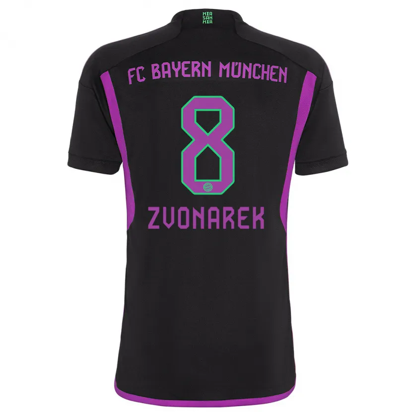 Danxen Niño Camiseta Lovro Zvonarek #8 Negro 2ª Equipación 2023/24 La Camisa