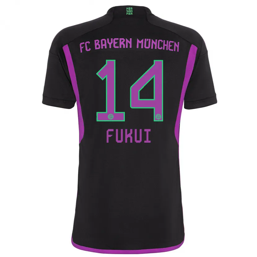 Danxen Niño Camiseta Taichi Fukui #14 Negro 2ª Equipación 2023/24 La Camisa