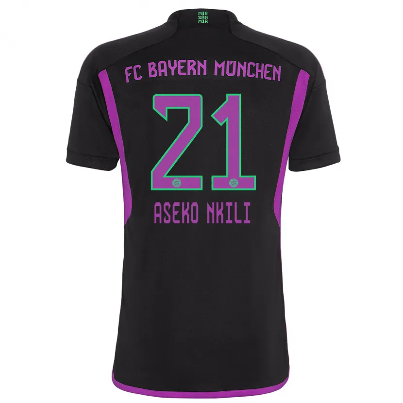 Danxen Niño Camiseta Noel Aseko Nkili #21 Negro 2ª Equipación 2023/24 La Camisa