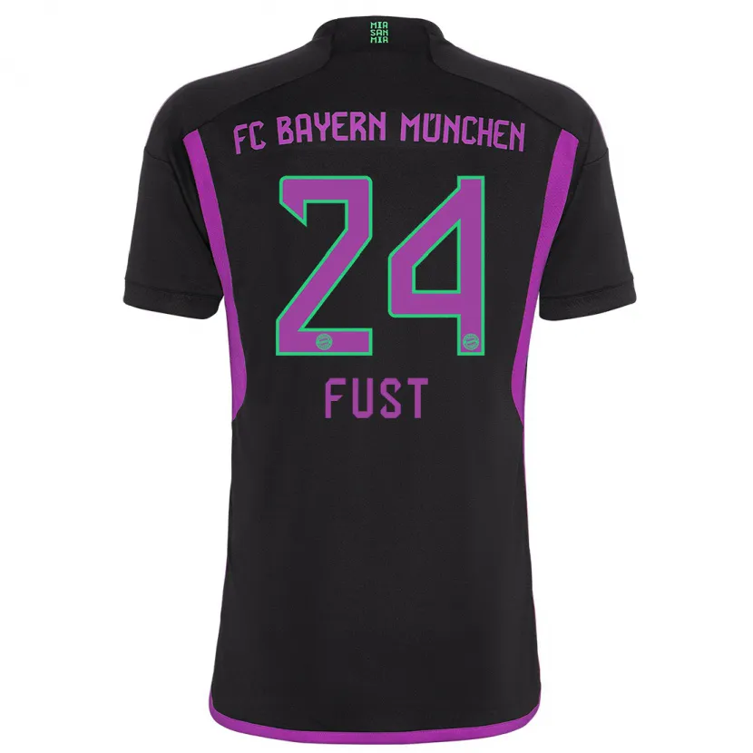 Danxen Niño Camiseta Leon Fust #24 Negro 2ª Equipación 2023/24 La Camisa