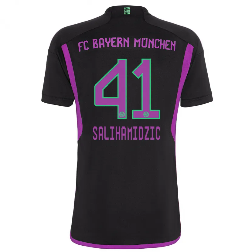 Danxen Niño Camiseta Nick Salihamidzic #41 Negro 2ª Equipación 2023/24 La Camisa