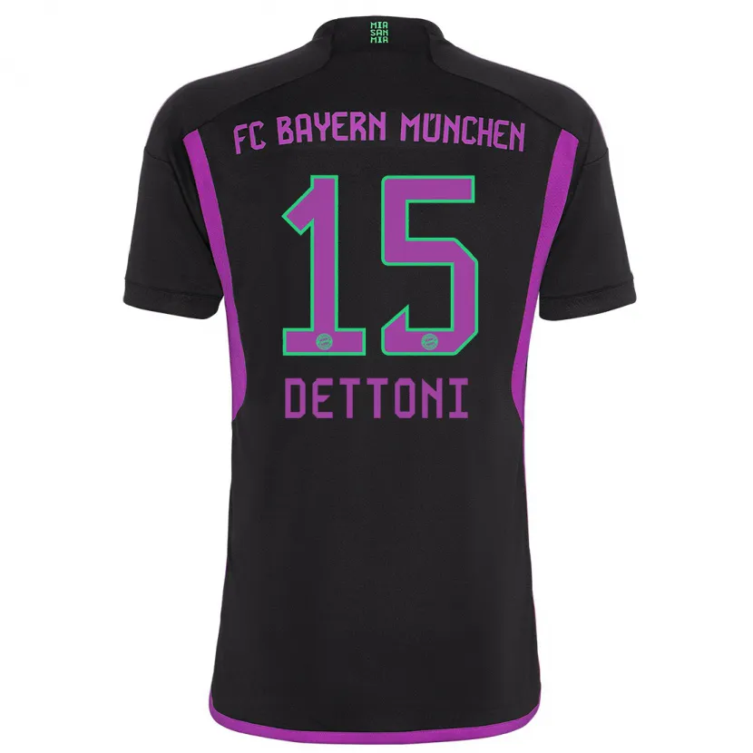 Danxen Niño Camiseta Grayson Dettoni #15 Negro 2ª Equipación 2023/24 La Camisa