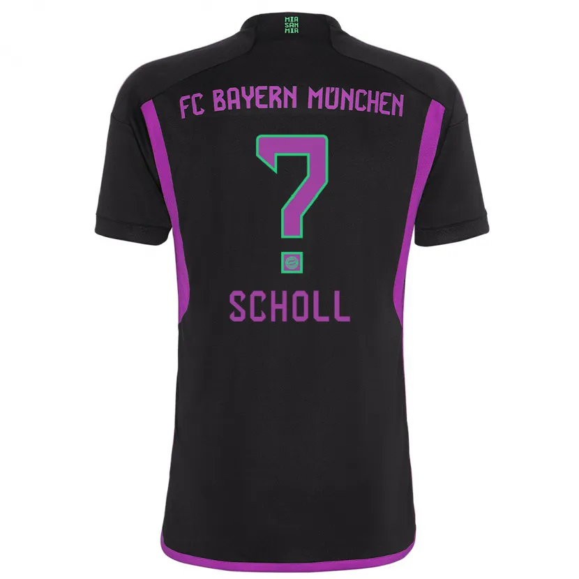 Danxen Niño Camiseta Paul Scholl #0 Negro 2ª Equipación 2023/24 La Camisa