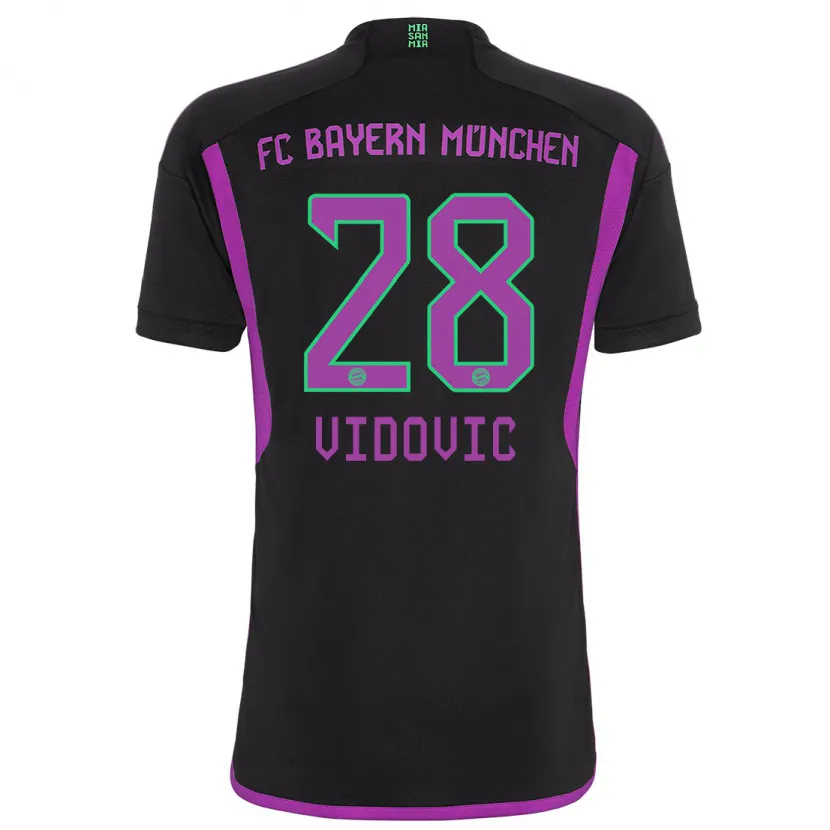 Danxen Niño Camiseta Gabriel Vidovic #28 Negro 2ª Equipación 2023/24 La Camisa