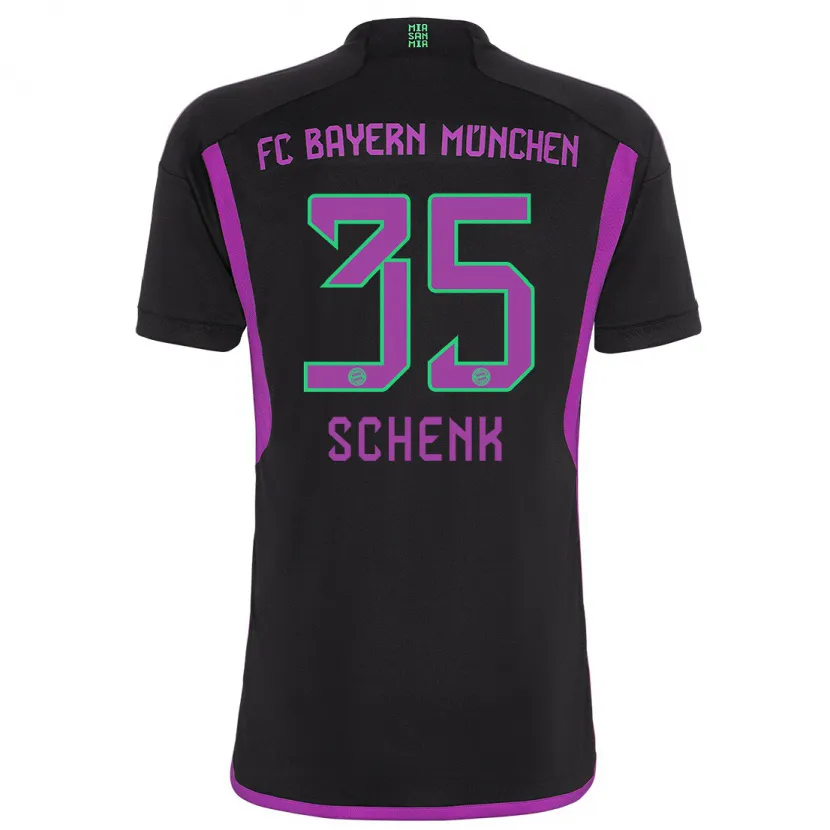 Danxen Niño Camiseta Johannes Schenk #35 Negro 2ª Equipación 2023/24 La Camisa