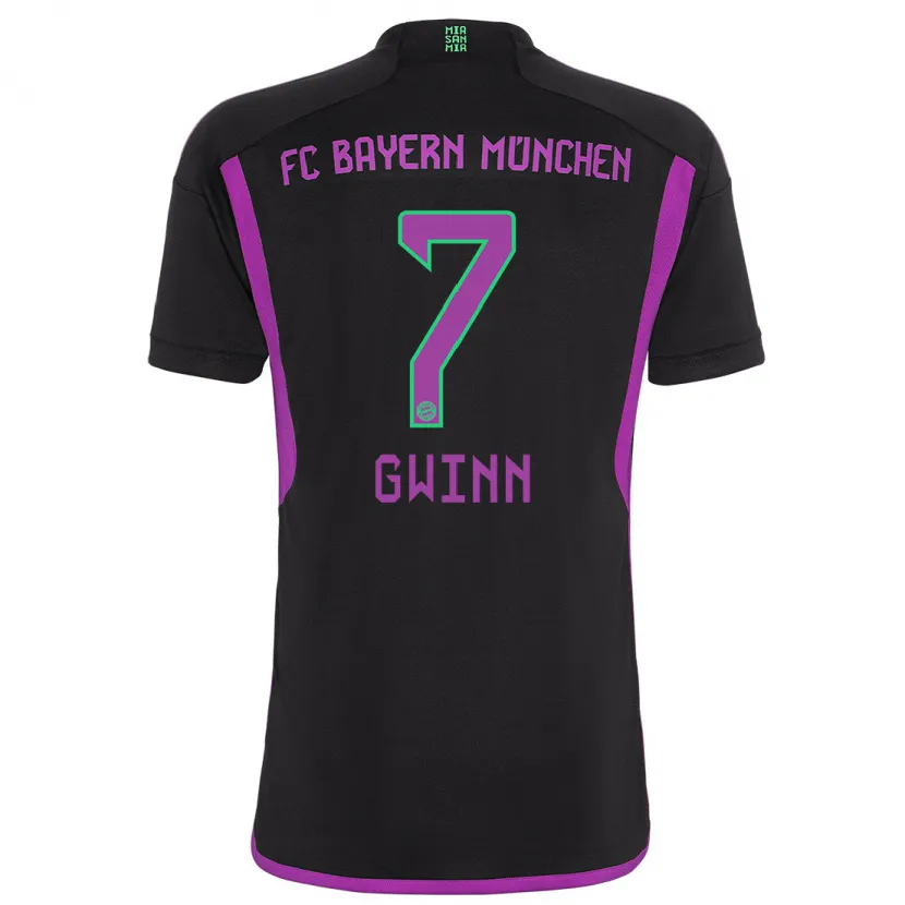 Danxen Niño Camiseta Giulia Gwinn #7 Negro 2ª Equipación 2023/24 La Camisa