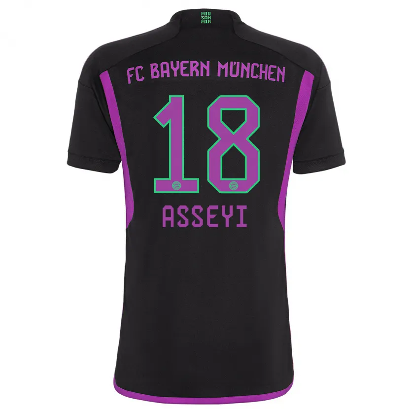 Danxen Niño Camiseta Viviane Asseyi #18 Negro 2ª Equipación 2023/24 La Camisa